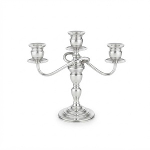 Wholesale 3 Arm <b>Silver</b> Candelabra Metal Candle Holder Elegant <b>Candlestick</b> Stand for Wedding Centerpiece Hotel Table Event Decor - Product Image 1