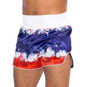 Pantalones Cortos de Boxeo y MMA de Cintura Media, Cómodos, de Satén 100% Poliéster, de Alta Calidad, para Adultos, con Logotipo y Color Personalizados, 220g, Más Vendidos - Product Image 1