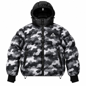 Men's Hooded Puffer Jacket <b>Warm</b> Quilted Winter Outdoor <b>Coat</b> Lightweight <b>Waterproof</b> Jacket One Apex - Product Image 3