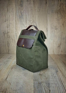 กระเป๋าผ้าแคนวาสใส่อาหารกลางวันทำจากหนังมีสำเนียงนำกลับมาใช้ใหม่ได้บรรจุภัณฑ์สำหรับผู้ชายแบบพับได้โดยไม่ต้องมี LCLB-0014พลาสติก - Product Image 3