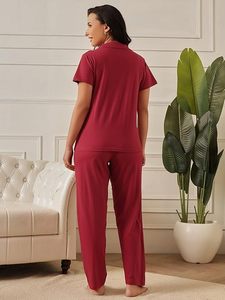 Women’s Breathable Cotton Sleepwear Set Printed Round Neck Half Sleeve Top & <b>Pyjama</b> Pants - Product Image 3
