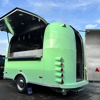 Mini-restaurant mobile sur roues, chariot de nourriture incurvé, ensemble complet de desserts pré-faits, sandwichs, glaces, café