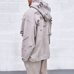 เสื้อฮู้ดดี้ผ้าฝ้ายวินเทจแบบทำสีซีดสไตล์สตรีทแวร์ ปักลาย พิมพ์ลาย ผลิตตามสั่ง พร้อมโลโก้แบบกำหนดเองสำหรับผู้ชาย - Product Image 4