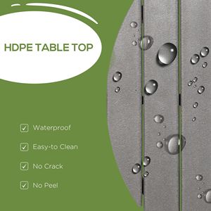 Dark Gray Aluminum Alloy <b>Round</b> Patio Dining <b>Table</b> with Umbrella Hole 4-Seater <b>Folding</b> Outdoor Furniture for Garden or Gym Use - Product Image 6