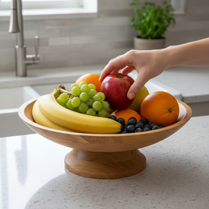 Frutero de madera disponible en todos los tipos de madera. Se utilizan para exhibir productos frescos, guardar refrigerios o como un elemento decorativo. - Product Image 3