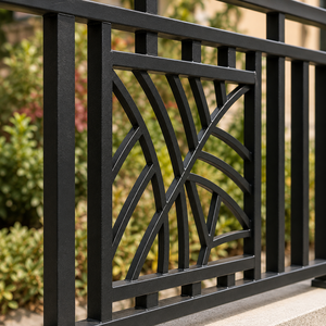Clôture de jardin en métal noir, panneau décoratif incurvé, garde-corps de balcon extérieur, garde-corps de sécurité moderne pour villa, utilisation pour les limites de la propriété - Product Image 5
