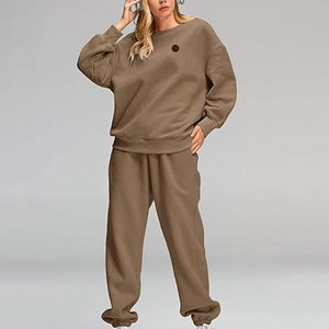 Relaxed Women Sweatsuit Matching Everyday Clothing Set For <b>Travel</b> Home <b>Wear</b> And Casual Street Style - Product Image 2