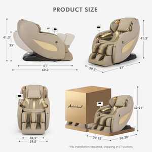 Fauteuil de massage électrique de luxe 4D à gravité zéro, avec fonction Shiatsu corps entier, commande vocale IA, fonction musicale et revêtement en cuir PU – Meilleures ventes - Product Image 2