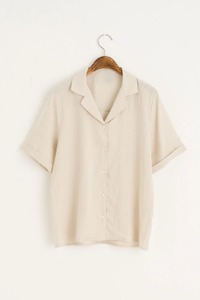 Chemise d'été tricotée anti-boulochage décontractée unie à manches courtes pour homme, personnalisable - Product Image 2