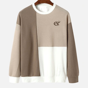 เสื้อสเวตเชิ้ตคอกลมผ้าฝ้ายผสมเนื้อนุ่มสำหรับผู้ชาย ทรงปกติ ระบายอากาศได้ดี แห้งเร็ว สวมใส่สบาย เหมาะสำหรับฤดูหนาว สไตล์ลำลอง สีพื้น - Product Image 1