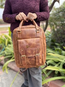 Sac à dos en cuir véritable Real Crunch, multi-usages, sacs à la mode, sac à dos pour ordinateur portable en cuir véritable, sac d'école, sacs pour ordinateurs portables - Product Image 5