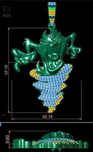 Colgante de Lujo con Personaje Tornado Taz, Totalmente Cubierto de Diamantes, Collar con Colgante Personalizado con Temática de Película, para Joyería Brillante al por Mayor - Product Image 4