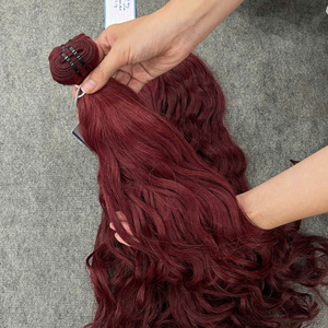 Extensiones de Cabello Humano Vietnamita 100% Natural, Ondulado, Color Borgoña, de 8 a 34 Pulgadas, Venta al Por Mayor - Product Image 2