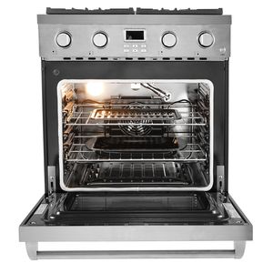 29.9-Inch Freestanding Stainless Steel Gas <b>Range</b> Oven with 4 Sealed Cooktop Burners Easy Reach Racks 4 Sealed Cooktop Burners - Product Image 1