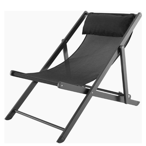Chaise longue pliante en aluminium avec dossier en maille, chaise longue d'extérieur, chaise longue de jardin, mobilier de patio, mobilier de villa - Product Image 3