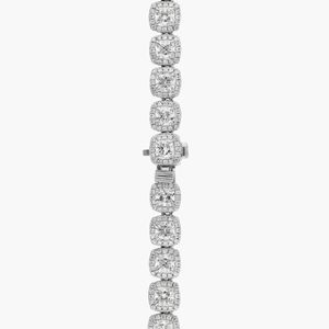 Diamond <b>Necklace</b> with 22 CTW Cushion And Round Cut Diamonds in Platinum - Product Image 3