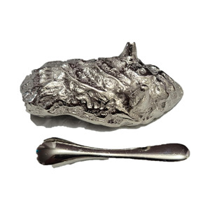 Ensemble de cuillères de service en aluminium moulé moderne, finition argentée, vaisselle artisanale, ensemble cadeau - Product Image 2