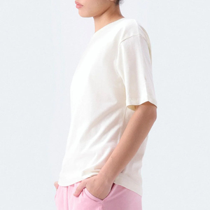 <b>Women's</b> <b>White</b> 100% Cotton Fleece Crew Neck T-<b>Shirt</b> Regular Fit <b>Short</b> <b>Sleeve</b> Casual Style All Seasons Quick Dry Eco-Friendly - Product Image 5