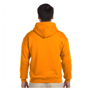 <b>Men</b> <b>Yellow</b> Contrast Hooded Sweatshirt Heavyweight Fleece Pullover <b>Hoodie</b> With Kangaroo Pocket Custom Casual Wear Long Sleeve Top - Product Image 2