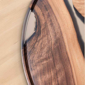 Unique Design Wood & Resin Serving <b>Tray</b> Platter Round Breakfast Tea Coffee Kitchenware Dining & Living Room Decorative <b>Tray</b> - Product Image 6