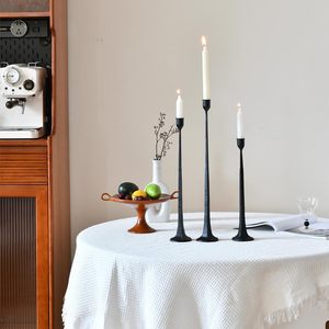 Modern Black Iron Taper Candle Holder Set <b>Tall</b> Decorative <b>Candlestick</b> Stand Nordic Table Centerpiece for Home Wedding Decor - Product Image 2