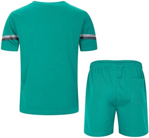 Ensemble T-shirt et short décontracté deux pièces 100 % polyester respirant, imprimé numérique, haute qualité, pour homme, collection été, vente en gros - Product Image 3