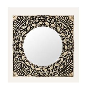 Wall <b>Mirror</b> Frame with Blue and <b>White</b> Geometric Pattern Contemporary <b>Mirror</b> Decorative Square Design for Living Room Entryway - Product Image 3