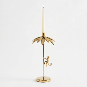 Premium <b>Brass</b> Candle <b>Holder</b> Stand, Leaf Design Taper <b>Candlestick</b> for Home Decor, Wedding Table Centerpiece, Decorative Gift - Product Image 1