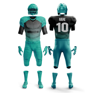 Ensemble d'uniformes de football américain pour adultes avec maillot, pantalon, casque et chaussettes 100% polyester extensible dans quatre directions - Product Image 2