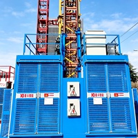 Ascenseur de chantier à fréquence variable, double cabine, pour passagers, capacité 2 tonnes