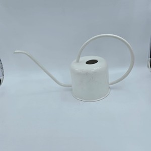Arrosoir en métal blanc à long bec, pour jardin et plantes d'intérieur/extérieur, idéal pour la maison et le jardin - Product Image 1