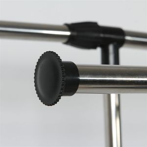 Appendiabiti a doppia barra in argento con ripiano per scarpe, supporto allungabile verticalmente e orizzontalmente, soluzione di archiviazione a doppio uso - Product Image 3