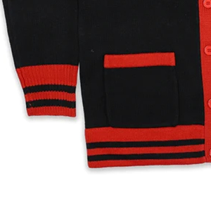 เสื้อคาร์ดิแกนแบบเปิดด้านหน้าสไตล์ Letterman สำหรับวิทยาลัย  ถักนิตติ้งสำหรับฤดูหนาว  ปักลายเชนิลล์  แบบแพทช์เวิร์ค  แห้งเร็ว ระบายอากาศได้ดี - Product Image 5