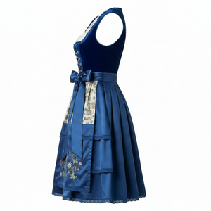 Robe Dirndl de haute qualité pour femmes, tissu respirant, broderie allemande, longueur genou, sans manches, coupe confortable, robe Dirndl pour femmes - Product Image 3