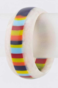 Brazalete y Pulsera de Resina Irregular de Moda, Joyería para Mujer Pintada a Mano, Modelo Transparente de Resina Gruesa de Buena Calidad - Product Image 3