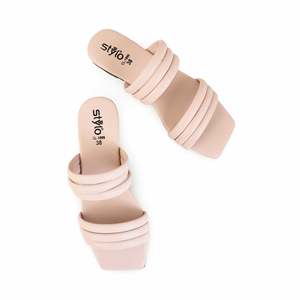 รองเท้าส้นเตี้ย CL1899ลำลองสีชมพู, รองเท้าสลิปออนใส่สบาย - Product Image 1