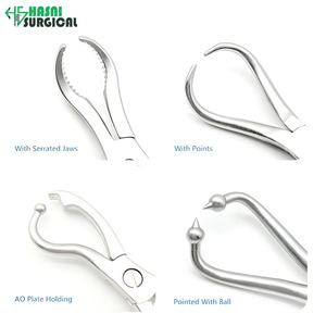 Pinzas de reducción AO con mordazas dentadas de acero inoxidable, instrumentos quirúrgicos ortopédicos fijos y autoblocantes - Product Image 4