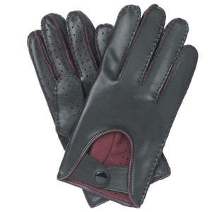 Mitaines en cuir beige à doigts complets, compatibles écran tactile, avec détection de pointe, pour usage quotidien décontracté en hiver et la conduite, paume à grain doux et poignet fendu - Product Image 1