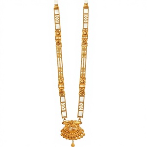 Authentic 22K <b>Solid</b> <b>Gold</b> Classic Engagement Mangalsutra Long Necklace Traditional Indian Wedding Jewelry Maharashtrian 44.960g - Product Image 1