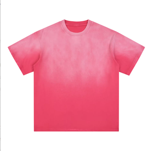 Camiseta de Manga Corta con Cuello Redondo y Estampado Tie-Dye para Hombre, 100% Algodón, Tejido de Punto, Corte Regular Informal, Diseño Sólido con Degradado Blanco y Gris - Product Image 3