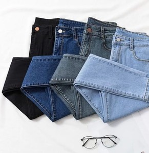 Jeans de mezclilla para mujer de cintura media, elásticos, transpirables, de algodón, estilo vintage oscuro, casuales, rectos, para verano, al mejor precio al por mayor - Product Image 5