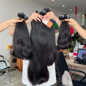 Extensiones de cabello virgen liso natural listo para enviar al mejor precio trama de costura de un solo donante natural recto de alta calidad - Product Image 4