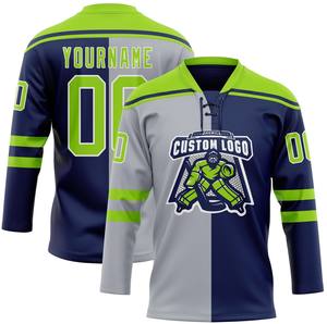 Maillot de hockey sur glace personnalisé en dentelle, sublimation intégrale, vêtements d'équipe, 100% polyester, séchage rapide, antibactérien, personnalisé - Product Image 4