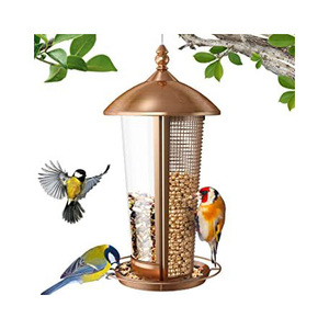 Comedero para Pájaros Decorativo de Estilo Vintage con Dispensador Doble de Agua y Semillas para Colgar en el Patio o Jardín - Product Image 4