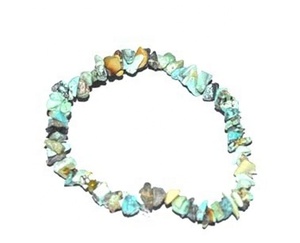 Bracelet extensible en éclats irréguliers de turquoise naturelle de haute qualité - Product Image 1