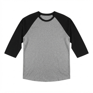 Camiseta de Béisbol Vintage Raglán de Manga 3/4 Personalizada para Hombre, 100% Algodón, Corte Holgado, Deportiva - Product Image 1