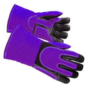 Guantes de Soldadura de Cuero Vacuno, Resistentes al Calor, Guantes de Seguridad para Trabajo, Guantes de Protección con Puño Largo para Soldadura y Construcción - Product Image 6