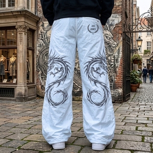 Pantalon Baggy en Toile de Nylon Professionnel Décontracté Sportif Respirant Écologique Séchage Rapide Taille Élastique Maximum - Product Image 2