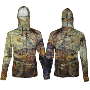 Summer Men's UPF 50 Waterproof Printed <b>Hoodies</b> Breathable UV Protection <b>Thin</b> Hooded Shirt Outdoor Hiking Fishing Shirt For Men - Product Image 6