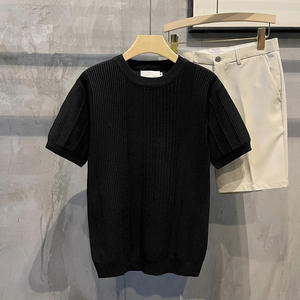 Nouvelle collection Printemps-Été : T-shirt homme personnalisé en soie glacée fine, blanc, à porter seul, à prix réduit - Product Image 5